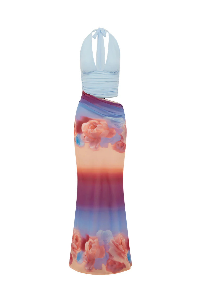 Alexis Halter Cut-Out Maxi Dress Nadia Pink Ombre