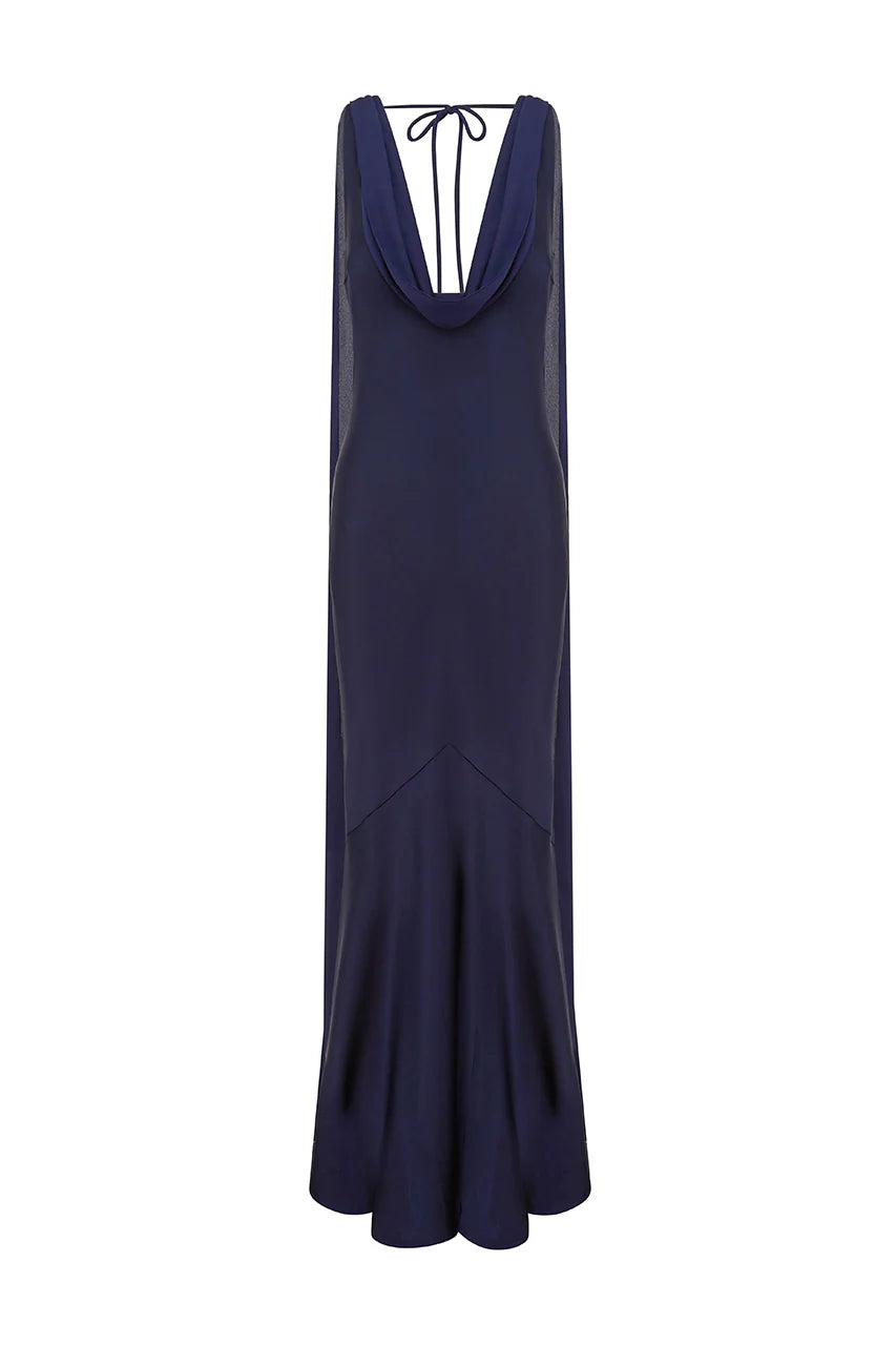 Gabriella Navy Cowl Maxi Dress