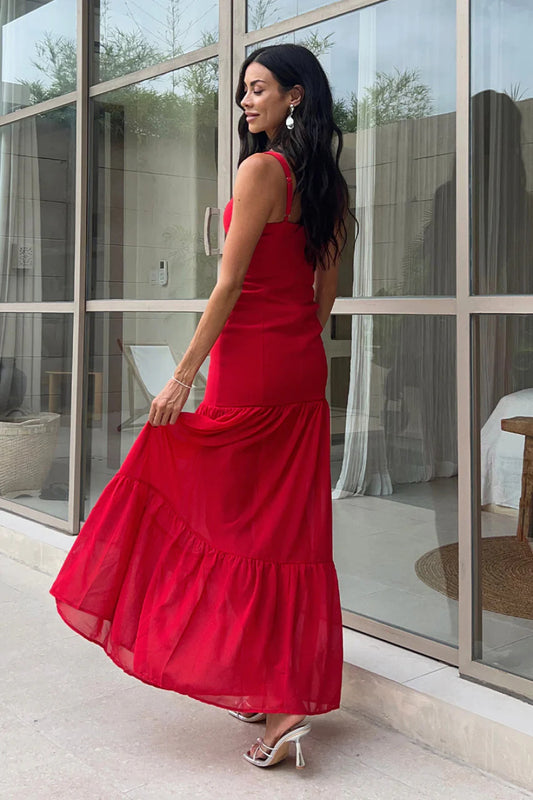 Runaway The Label Tahlia Red Maxi Dress (Pre-Order)
