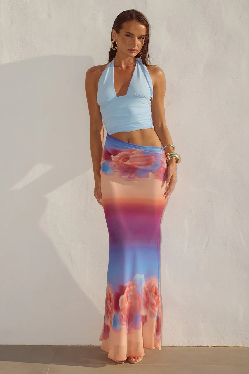 Alexis Halter Cut-Out Maxi Dress Nadia Pink Ombre