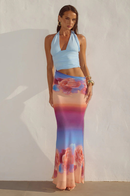 Alexis Halter Cut-Out Maxi Dress Nadia Pink Ombre
