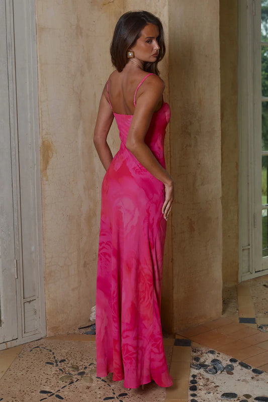 Charlotte Bustier Slip Maxi Dress Rosalita Pink