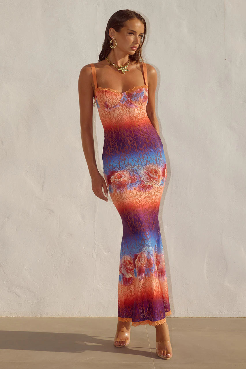 Serina Lace Maxi Dress Nadia Pink Ombre