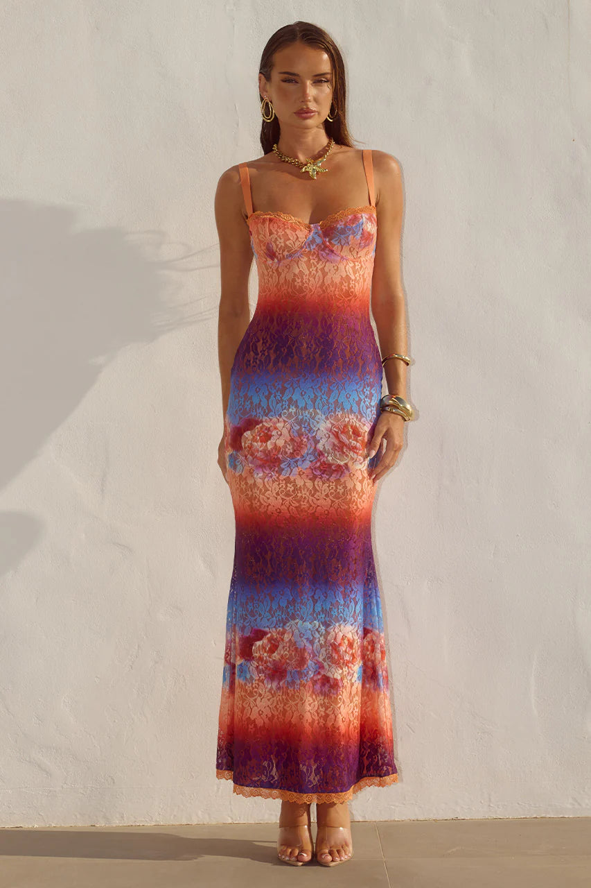 Serina Lace Maxi Dress Nadia Pink Ombre