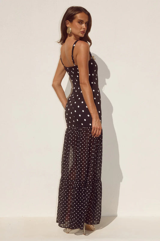 Tillie Black Polka Dot Maxi Dress