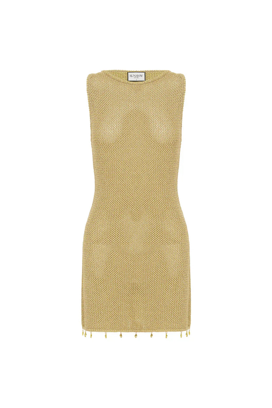 Runaway The Label Ariya Gold Knit Midi Dress