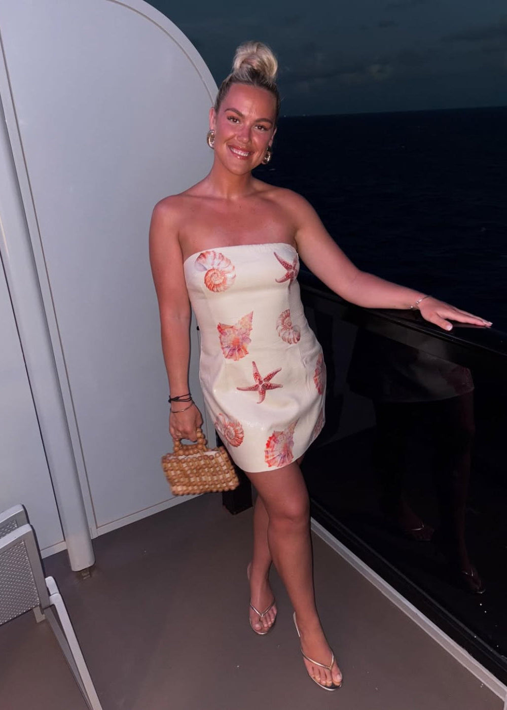 Runaway The Label Ibiza Sand Seashell Sequin Mini Dress