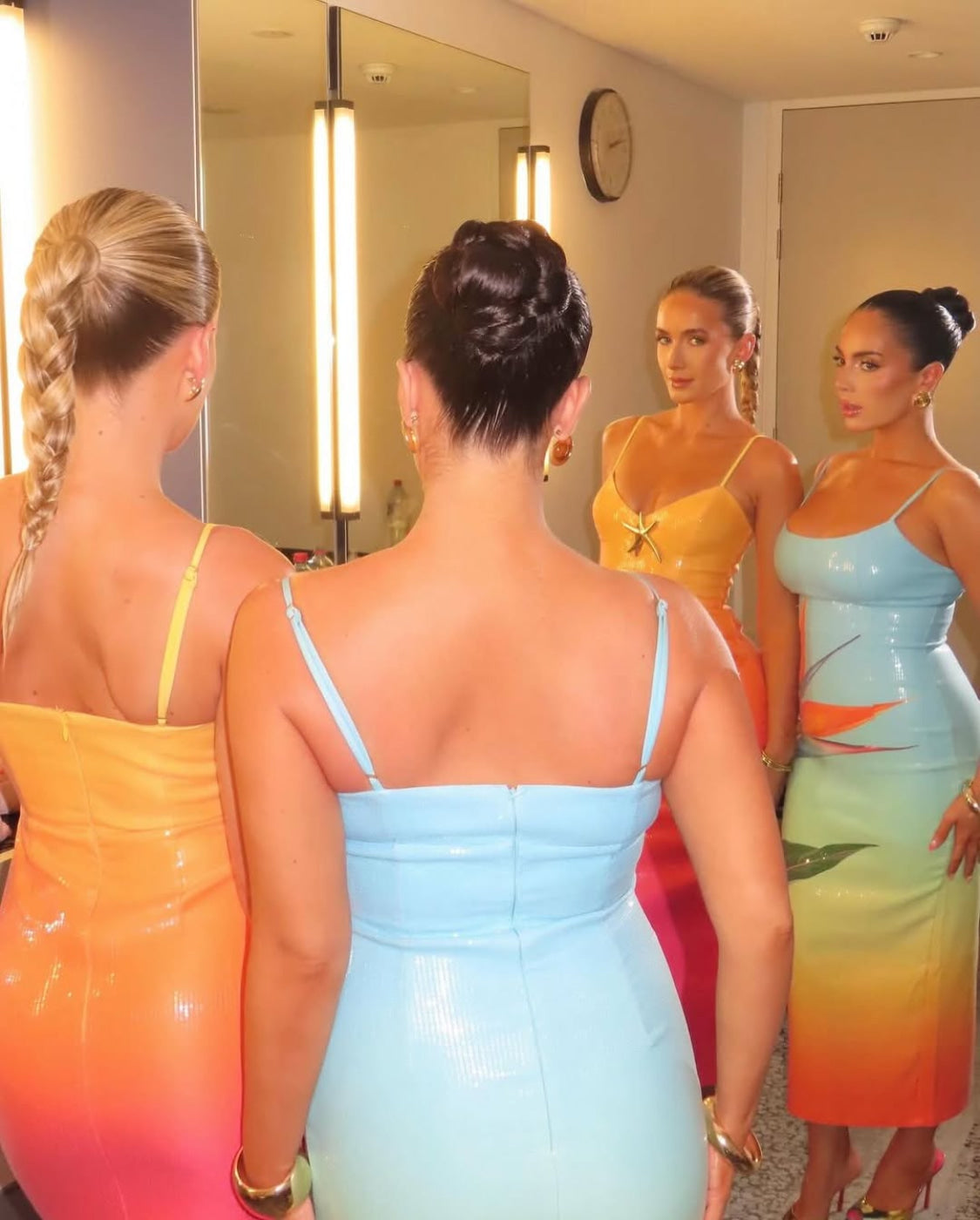 Runaway The Label Kyra Tropical Ombre Sequin Midi Dress